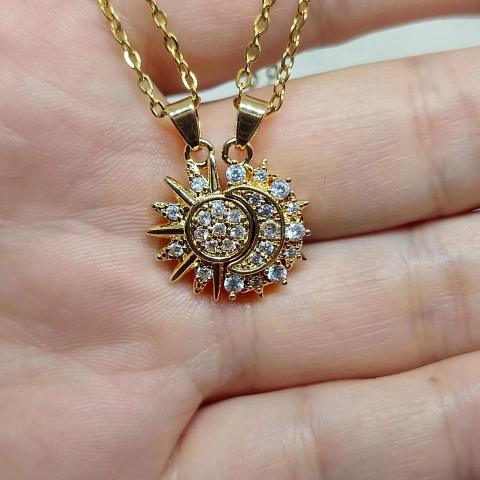 Dúo de dijes con imán micropavé