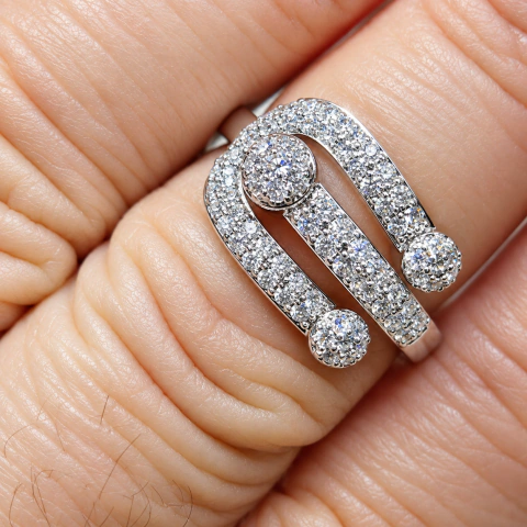 Anillo extensible herradura micropavé
