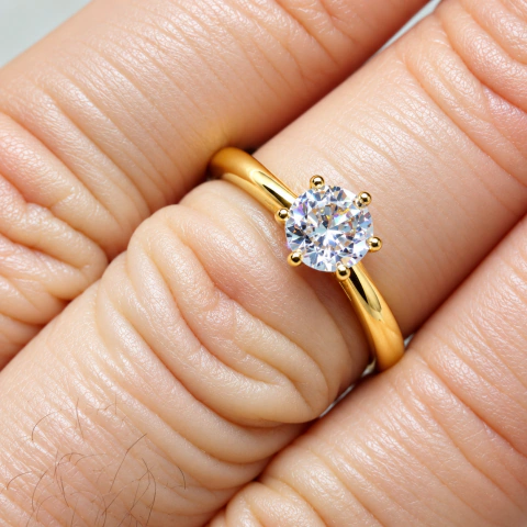 Anillo extensible brillante central