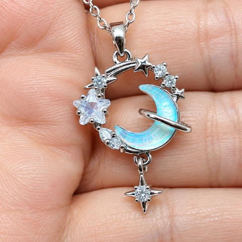 Dije aro con Luna y estrella