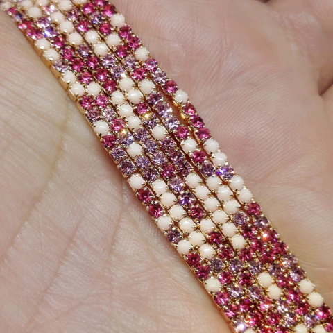 Pulseras elásticas de fantasía dorado