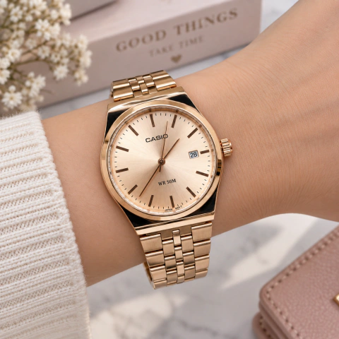 Reloj Casio acero rosé