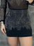 Saia Feminina Preta com Strass