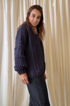 Casaco Croch Valdisere Marinho - comprar online