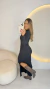 Vestido canelado Manga longa - loja online