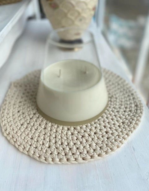 Plato de sitio de algodon