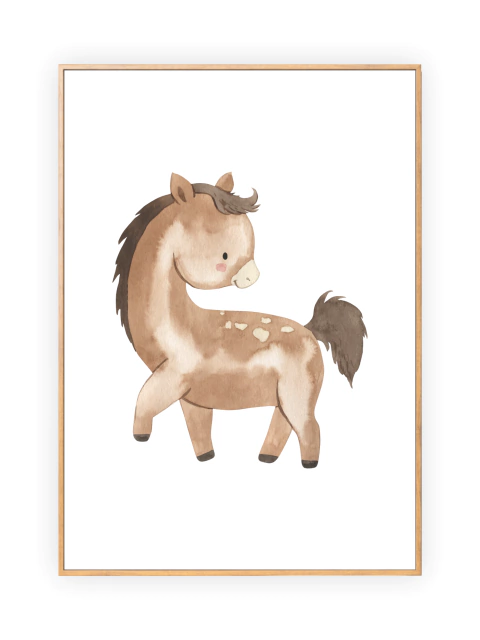 Quadro Infantil Aquarela - Cavalinho 