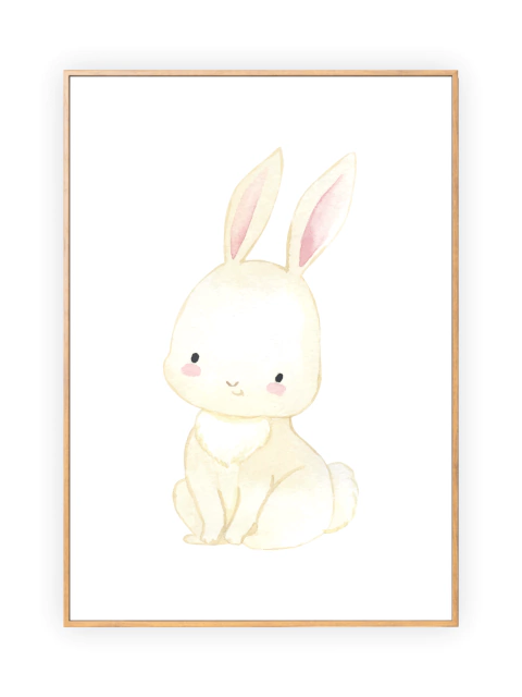 Quadro Infantil Aquarela - Coelhinho