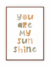 Quadro Infantil - You Are My Sunshine - Aluria Kids| Quadros Infantis 