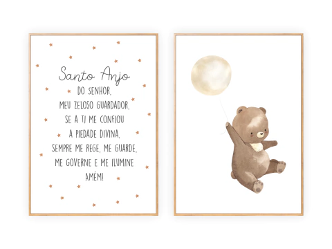 Dupla de Quadros - Santo Anjo e Urso Balão