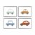 Kit de 4 Quadros - Carrinhos - loja online
