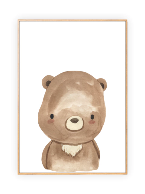 Quadro Infantil Aquarela - Urso