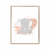 Quadro Infantil Safari - Elefantinha Rose