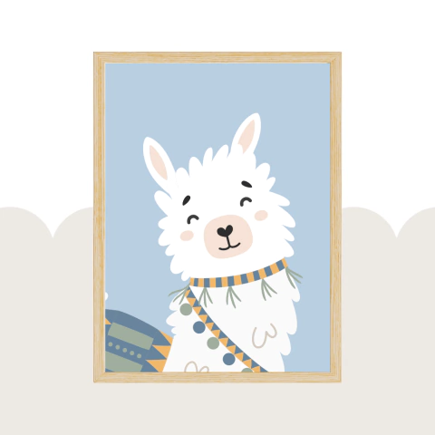 Quadro Infantil - Lhama