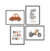 Kit de 4 Quadros - Carrinhos Beep Beep