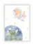 Quadro Infantil Aquarela - Raposa Astronauta