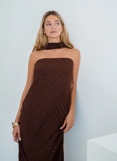 VESTIDO DINA LUX CHOCOLATE - comprar online