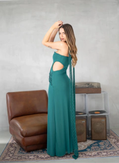 VESTIDO AITANA GREEN STRASS