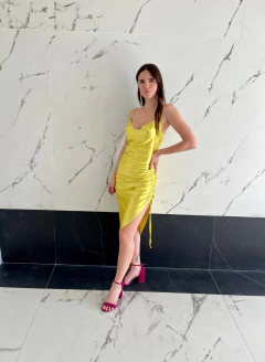 VESTIDO AGUS SATIN LIMÓN