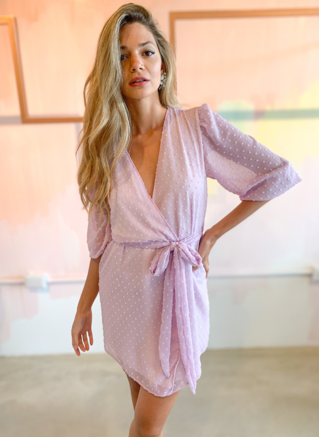 VESTIDO ZOÉ PLUMETTI LILA thumbnail 2