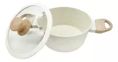 Cacerola inducción 18cm granito cream - comprar online