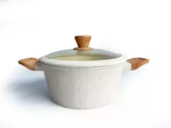 CACEROLA INDUCCIÓN 24CM GRANITO CREAM - comprar online