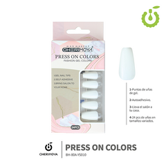 PRESS ON COLORS CHERIMOYA 24PCS COFFIN/CUADRADO/ALMENDRA en internet
