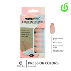 PRESS ON COLORS CHERIMOYA 24PCS COFFIN/CUADRADO/ALMENDRA en internet