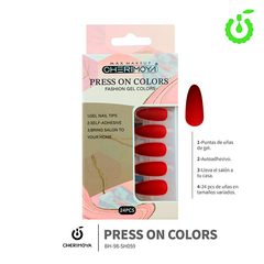 PRESS ON COLORS CHERIMOYA 24PCS COFFIN/CUADRADO/ALMENDRA - tienda online