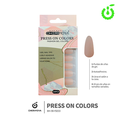 PRESS ON COLORS CHERIMOYA 24PCS COFFIN/CUADRADO/ALMENDRA - comprar online