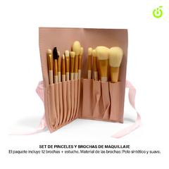 Set de brochas 12pcs c/ estuche Rosa BH006100
