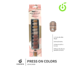 PRESS ON COLORS CHERIMOYA 24PCS COFFIN/CUADRADO/ALMENDRA - tienda online