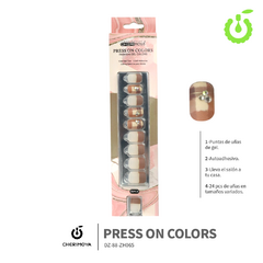 PRESS ON COLORS CHERIMOYA 24PCS COFFIN/CUADRADO/ALMENDRA