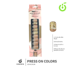 PRESS ON COLORS CHERIMOYA 24PCS COFFIN/CUADRADO/ALMENDRA - comprar online