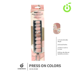 PRESS ON COLORS CHERIMOYA 24PCS COFFIN/CUADRADO/ALMENDRA - LANLAN