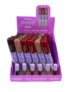 DUO GLOSS + BATOM LÍQUIDO RUBY ROSE HB-F569