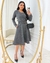 Vestido Godê Midi Inverno Botões Manga Longa Moda Evangélica - Vitoria Modas Evangélica