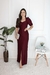 Vestido Longo C/Botões Fenda -Vera - Vitoria Modas Evangélica
