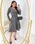 Vestido Godê Midi Inverno Botões Manga Longa Moda Evangélica - loja online