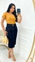 Saia Midi Jeans Com Fenda Na Frente e Atrás Moda Modesta - comprar online