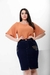 Saia Jeans Secretaria Com Bordado - comprar online