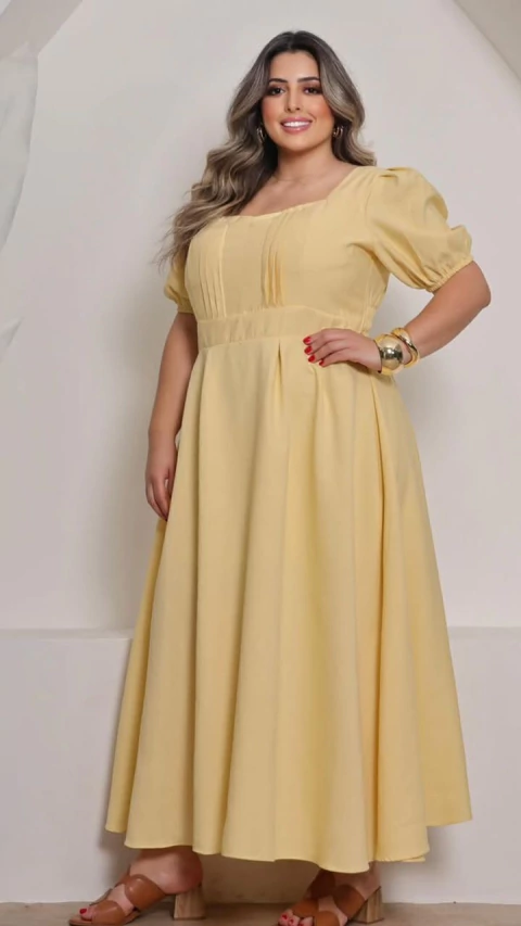 Vestido Longo Midi Plus Size Feminino Adulto - comprar online