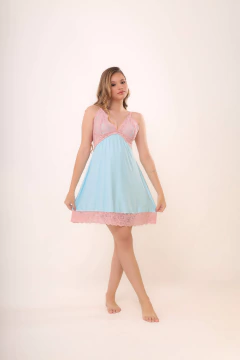 Camisola Vanuza | Azul frozen - Leslie Lingerie