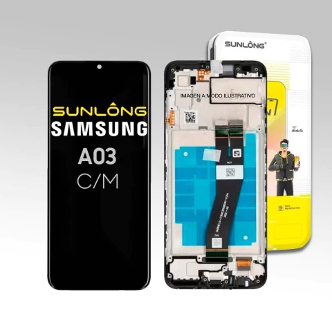 MÓDULO SAMSUNG A03 CORE SUNLONG CALIDAD ORIGINAL CON MARCO - comprar online