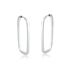 Brinco Argola Retangular Prata 925 - comprar online