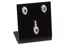 Conjunto Cristal Navete Azul com Borda Zircônia Prata 925 - comprar online