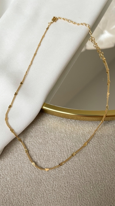 Colar Choker Chapinhas Corações