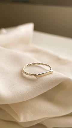 Anel Retângulo - Prateado