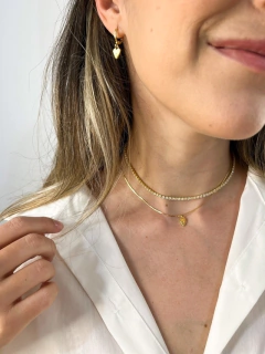 Colar Coração Mini Zircônia Cristal na internet