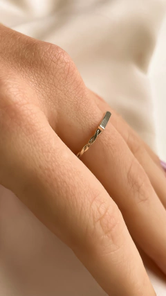 Anel Retângulo - Prateado - comprar online